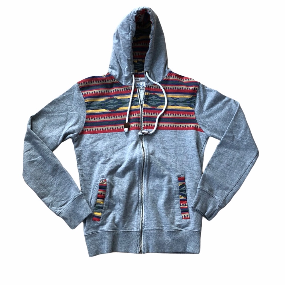 Aztec and Grey Full Zip Sweater